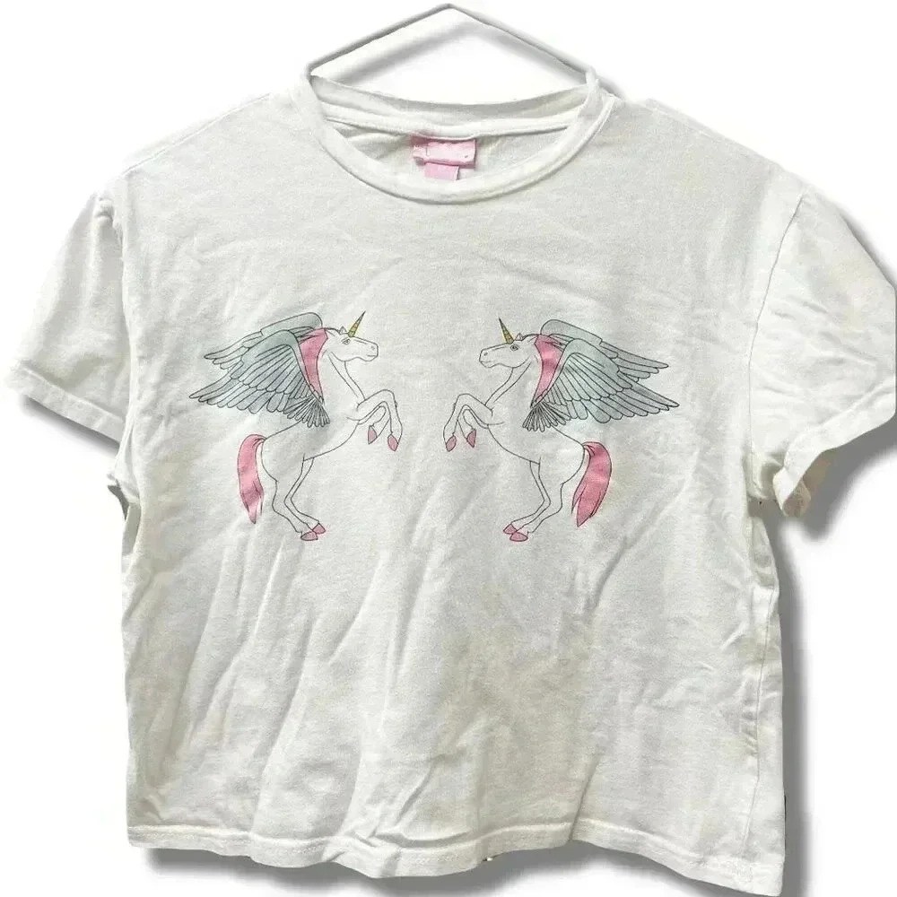 🌟 True Unicorn Fantasy Graphic T-Shirt Cotton XS White 🌟